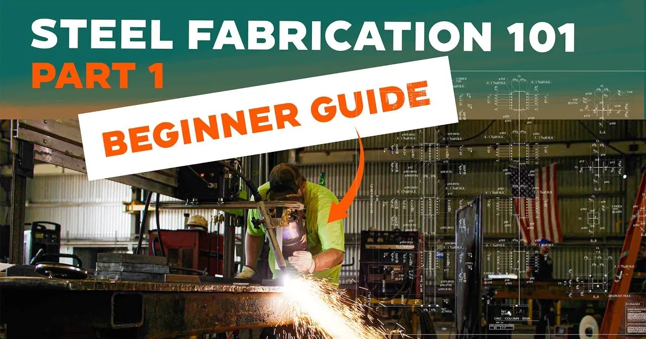 A fabricator working steel in the shop, sparks flying